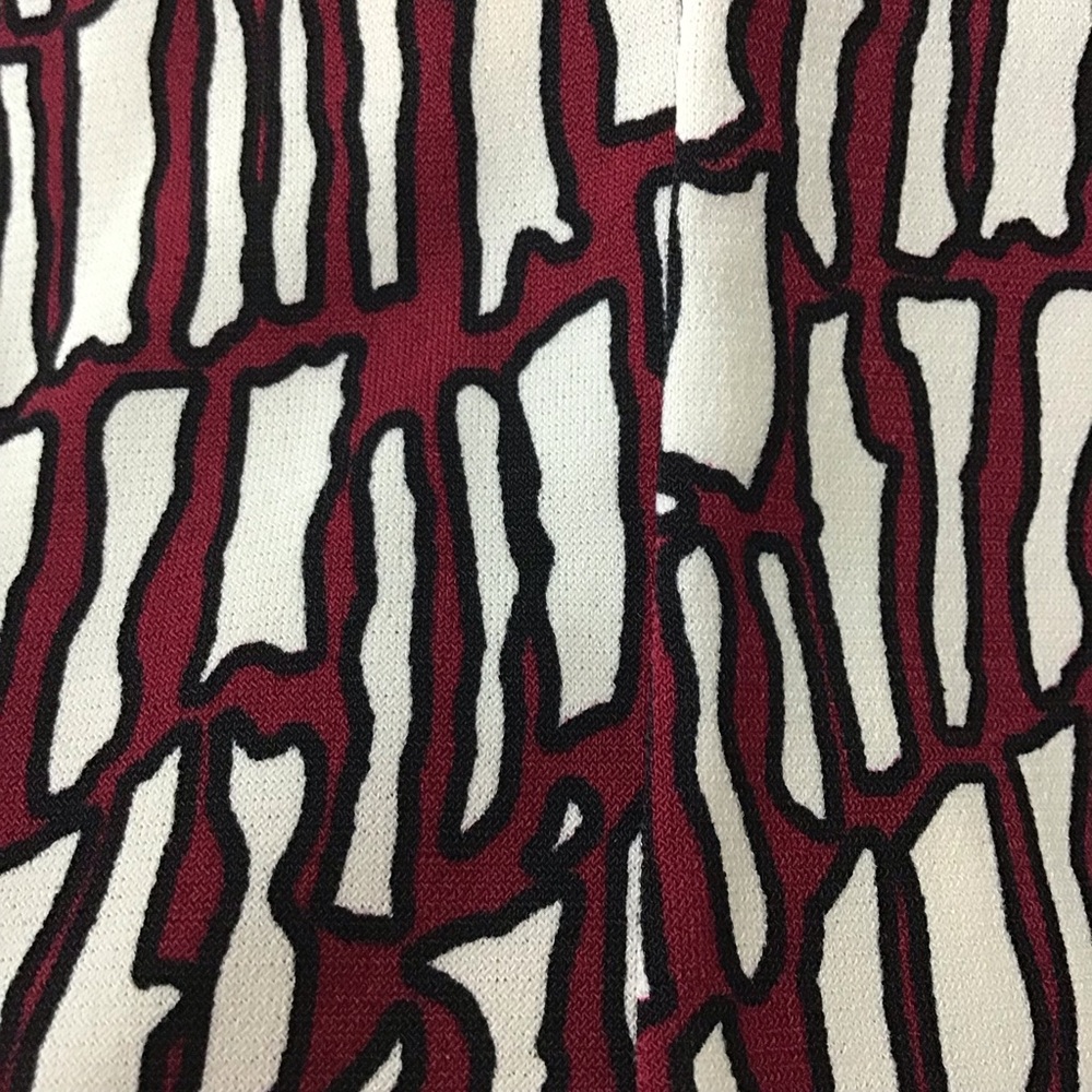 Laundry By Design Red Black White Geometric Print Faux Wrap Dress 3/4 sleeve 12P - Picture 6 of 8